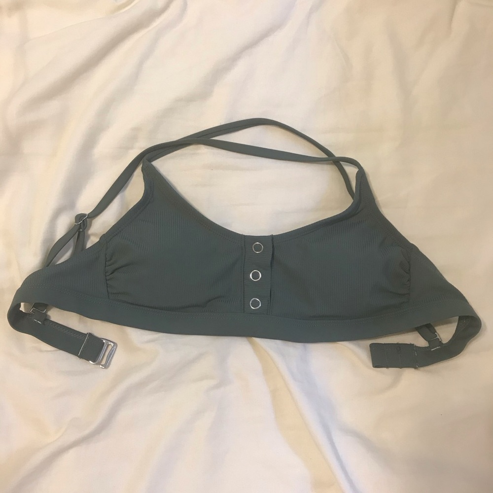 Green target bikini top